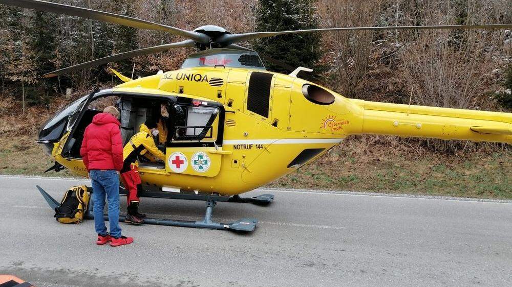 Der Rettungshubschrauber brachte die Verletzte nach Graz