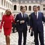 From left: Brigitte Macron and her husband French President Emmanuel Macron, Chinese President Xi Jinping and his wife Peng Liyuan, walk together at the end of the official welcoming ceremony, as part of the Chinese President's two-day state visit, at The Invalides in Paris on May 6, 2024. Xi's two-day state visit to France is his first visit to Europe since 2019 on a trip that will also see him hold talks in Serbia and Hungary. He has said he wants to find peace in Ukraine even if analysts do not expect any major breakthrough. (Photo by Yoan VALAT / POOL / AFP)