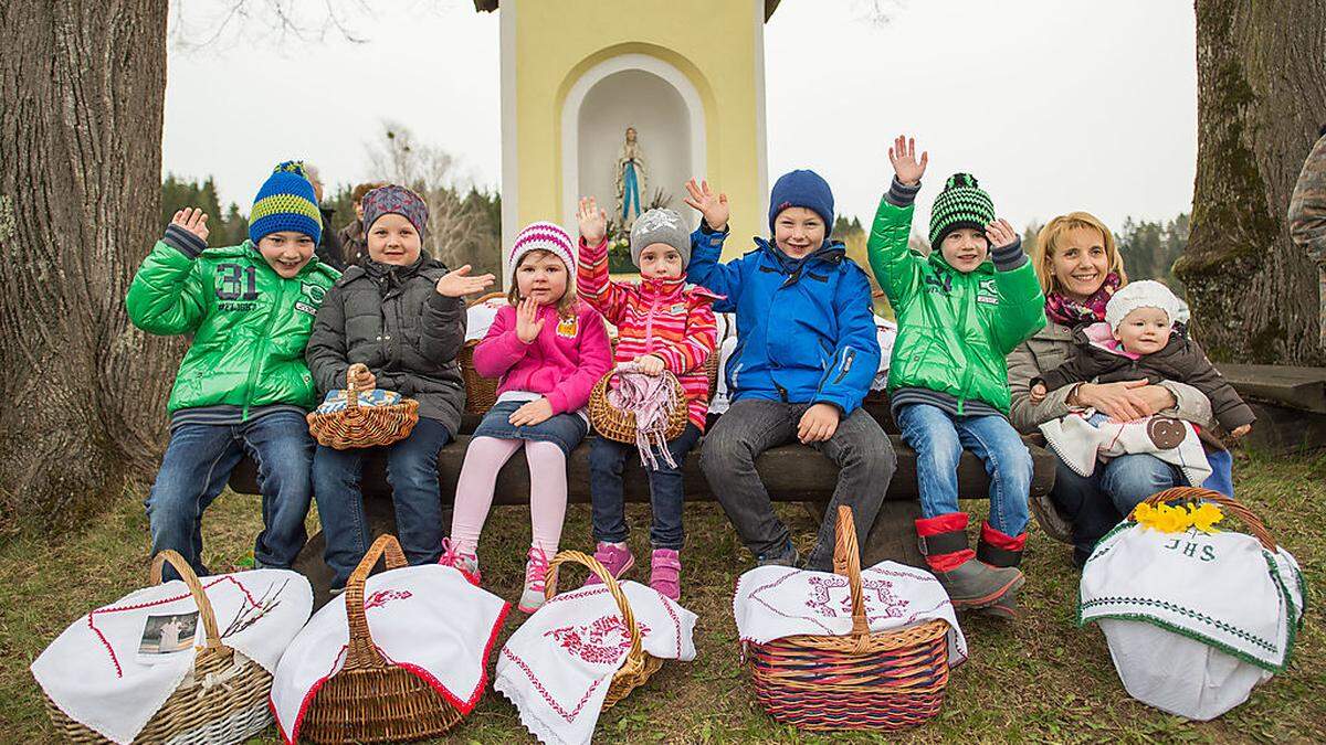 Fleischweihe in der Gemeinde Hitzendorf Ortsteil Pirka beim Spuller Bildstock am 04.04.2015