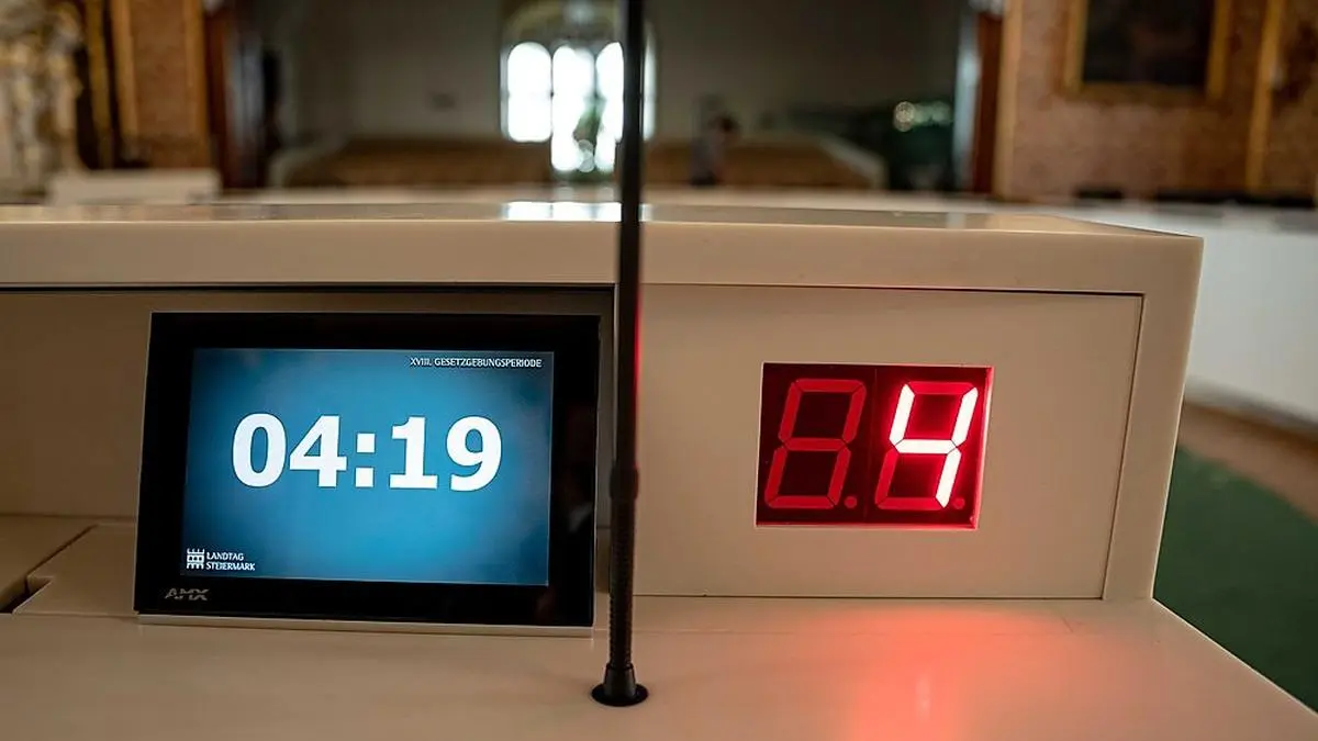 Alte (links) und neue Redezeitanzeige im Landtag  