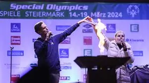 SCHLADMING,AUSTRIA,18.MAR.24 - SPECIAL OLYMPICS - National Winter Games 2024, closing ceremony. Image shows a showact.
Photo: GEPA pictures/ Harald Steiner