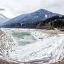 Der Freibacher Stausee in St. Magarethen im Rosental hat normalerweise eine Tiefe von 25 bis 30 Metern 