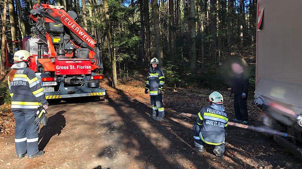 Die Feuerwehr Groß St. Florian rückte mit sieben Kameraden aus