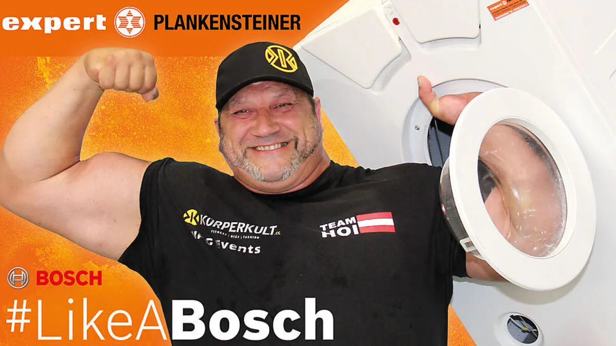 Martin Hoi, stärkster Mann Kärntens, wird versuchen, den Weltrekord im Waschmaschinenwerfen zu brechen