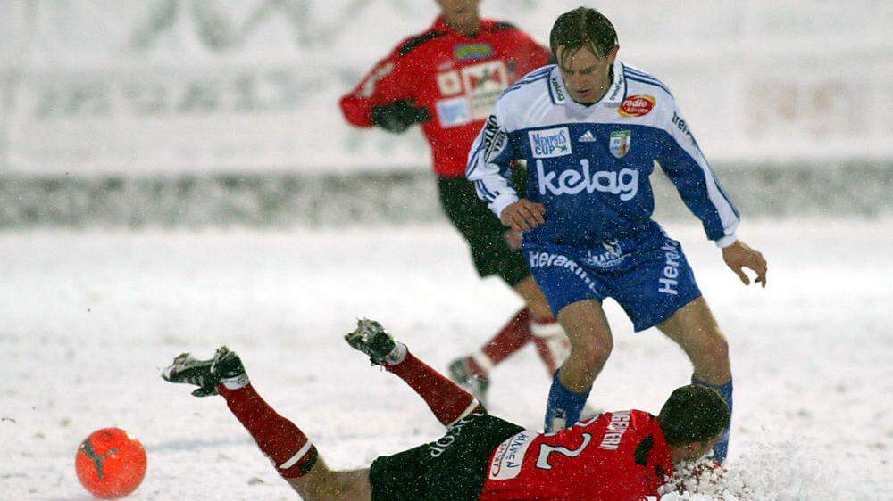 Bei 20 Zentimeter Schnee fand das einzige Derby im Viertelfinale des ÖFB-Cups in Bleiberg statt