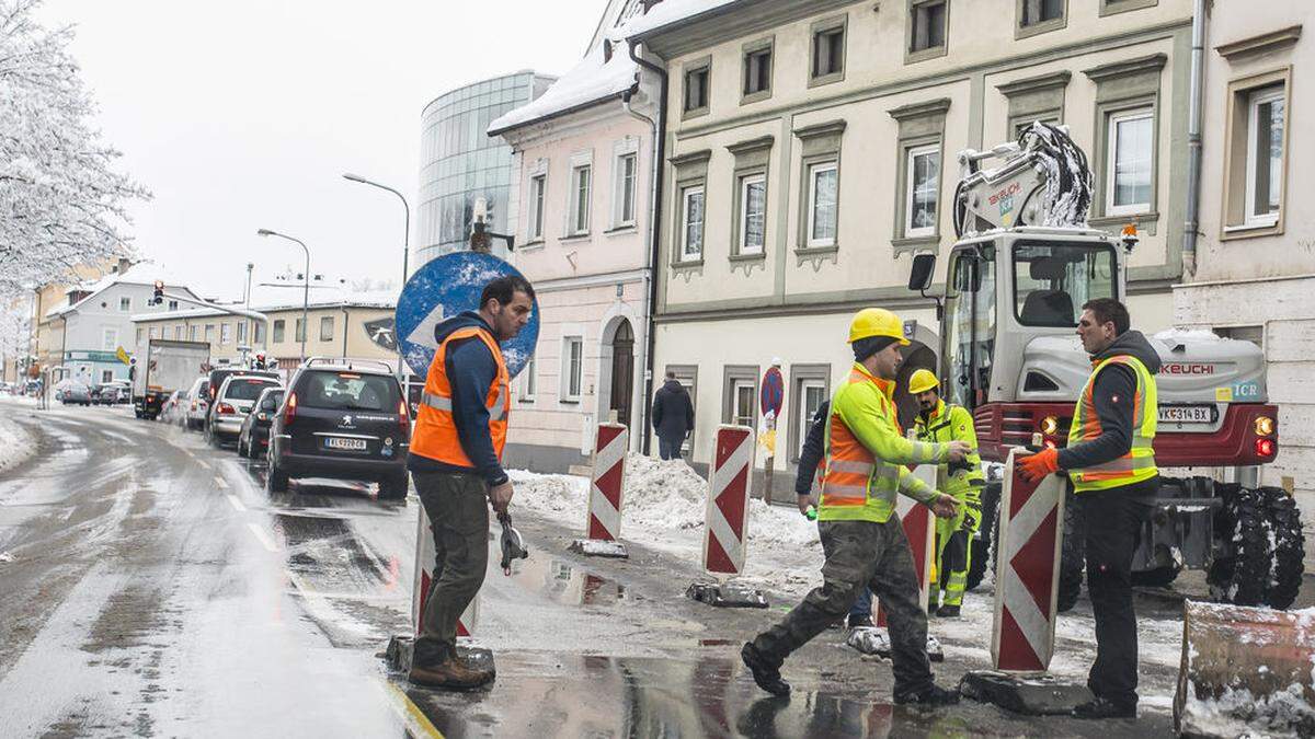 Bereits im Februar 2018 wurde die St. Veiter Straße gesperrt