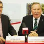 Peter Koch (l.) und Hans Straßegger präsentierten die Ideen der SPÖ für das Bahnhofsviertel von Bruck