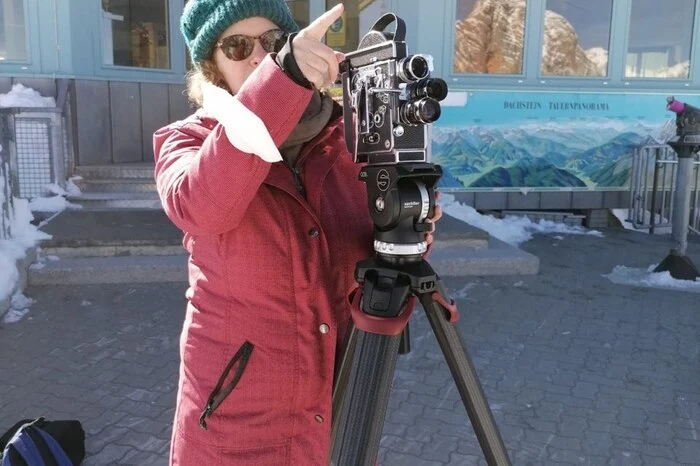 Bei der Arbeit für "Signal am Dachstein"