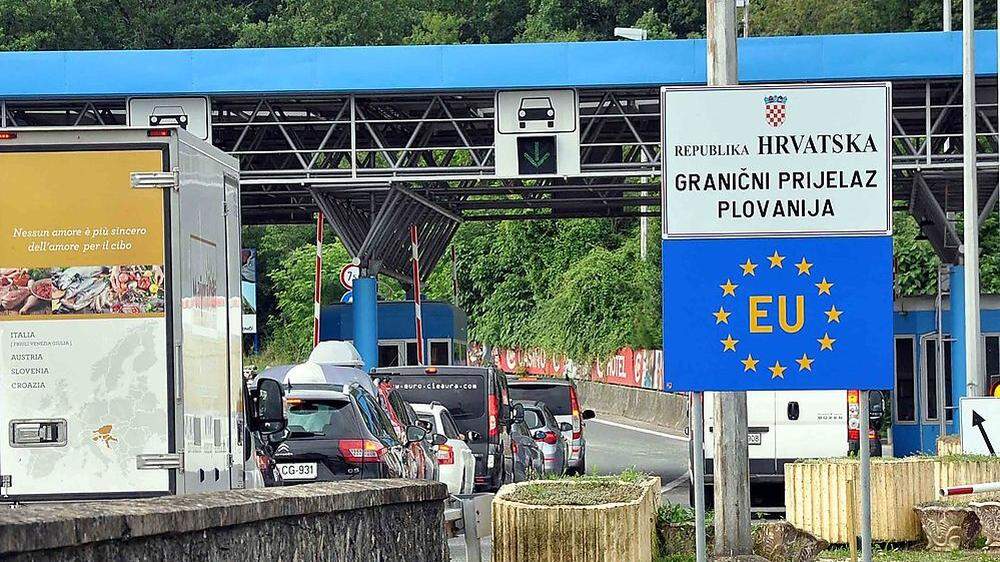 Grenzübergang zwischen Slowenien und Kroatien