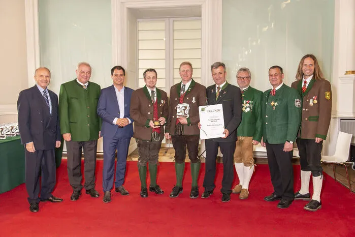 Die Marktmusikkapelle Kirchbach freute sich über den Blasmusik-Panther und die Robert-Stolz-Medaille