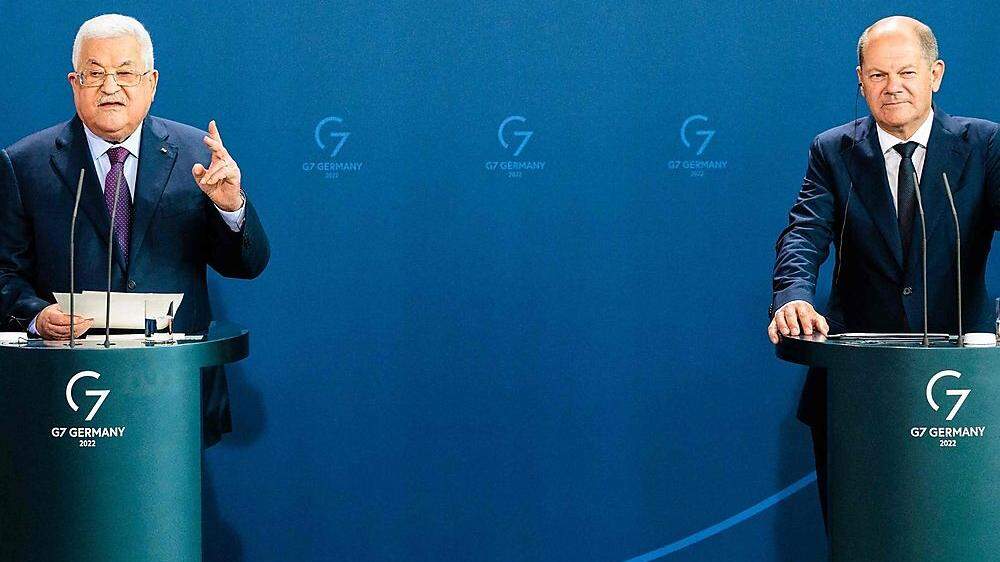 Palästinenserpräsident machte Aussage auf Pressekonferenz mit deutschem Kanzler in Berlin