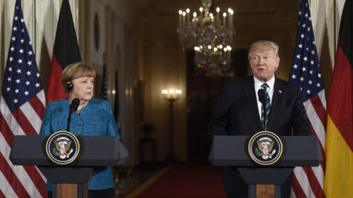 Pressekonferenz von Merkel und Trump