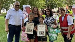 Peter Dekan (Naturfreunde Spittal), Viktoria und Claudia Grintal, Anna und Manuela Kolland und Andrea Oberhuber (Volkshilfe Spittal)