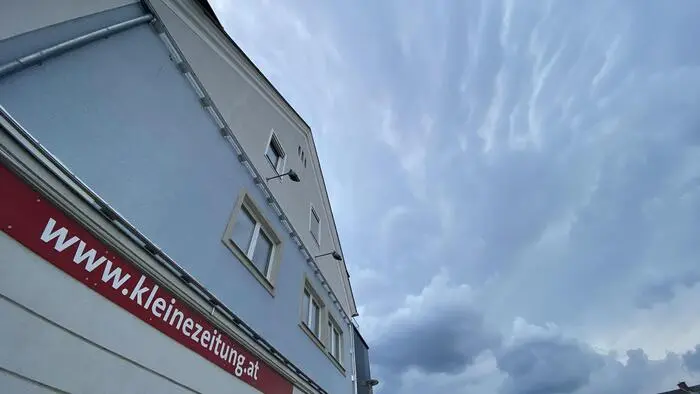 Der Himmel über Weiz; am Freitag gegen 16 Uhr