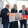 Walter Reiter (Bürgerliste), Susanne Sinz (Grüne) und Bürgermeister Kurt Wallner (SPÖ) im Februar 2026 noch als „Allianz für Leoben“