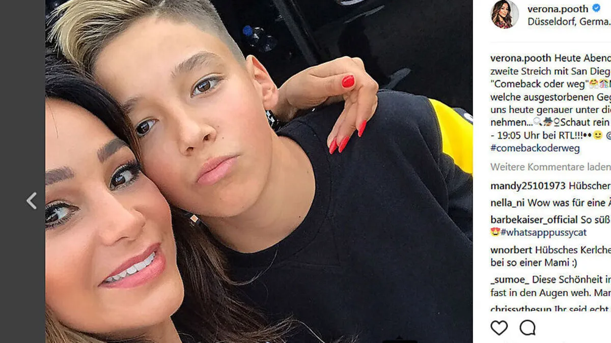 Verona Pooth mit ihrem Sohn San Diego: Das Selfie auf Instagram hat schon 6000 Likes
