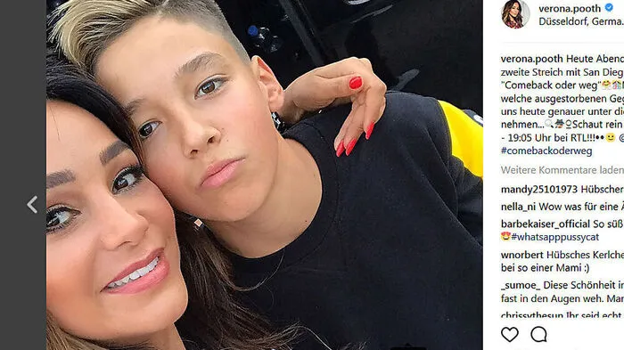 Verona Pooth mit ihrem Sohn San Diego: Das Selfie auf Instagram hat schon 6000 Likes
