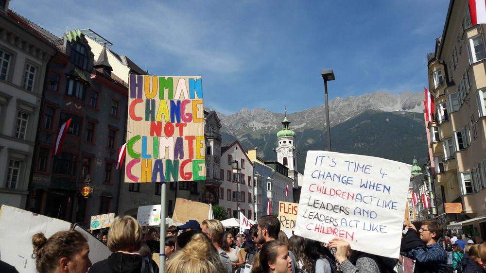 Klimademo in Innsbruck 