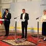 Martin Gruber, Daniel Fellner und Gaby Schaunig präsentierten das Bauprogramm 2026 (von links)