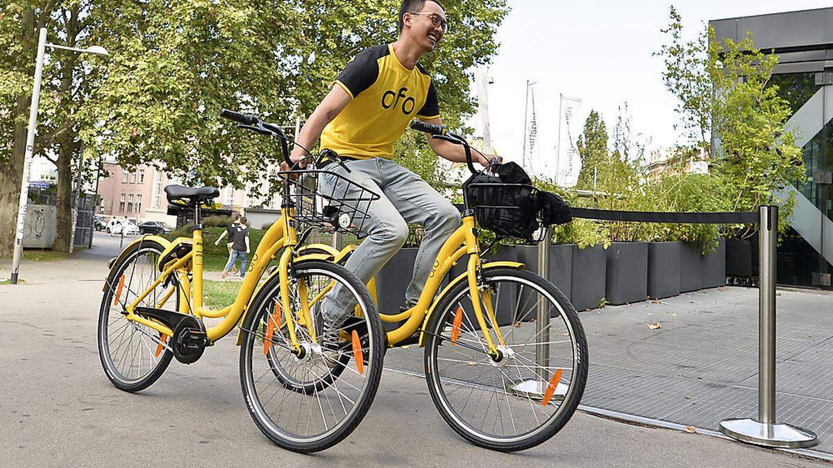 Ein Jahr lang gab es die Fahrräder von Ofo auch in Wien