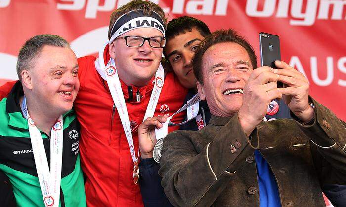 Selfie mit Arnie - Christian Warmuth freute es
