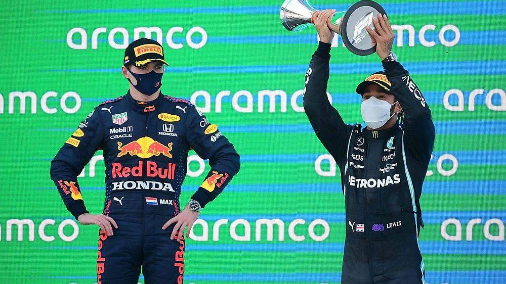 Max Verstappen musste wieder einmal zusehen, wie Lewis Hamilton den Pokal in die Höhe stemmte