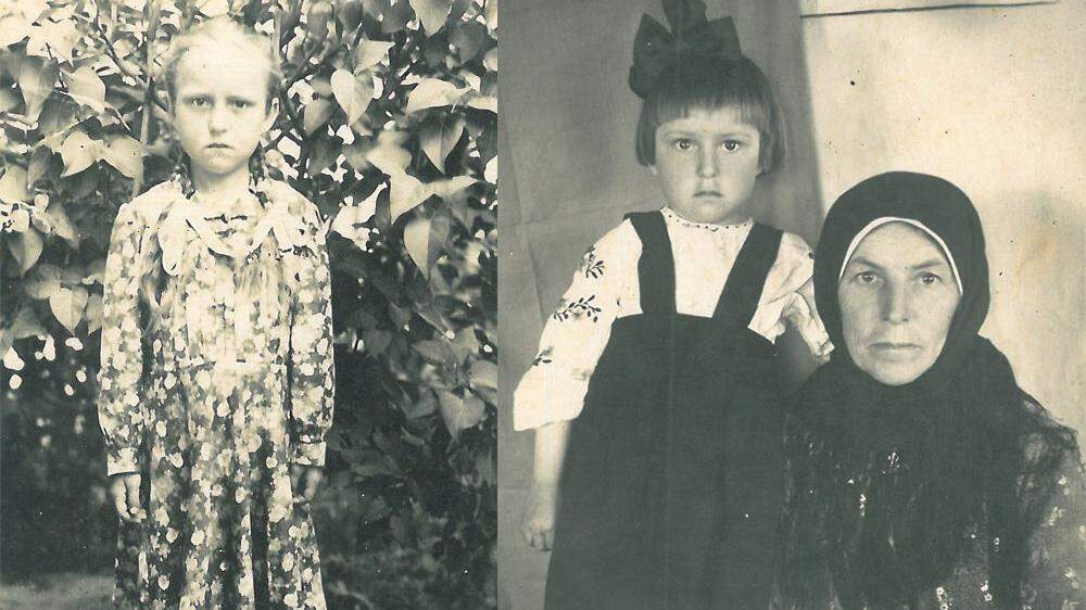 Lidija Boiko als Kind in der Ukraine und mit ihrer vermeintlichen Mutter Maria Stepanenko