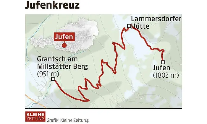 Die Route zum Jufenkreuz