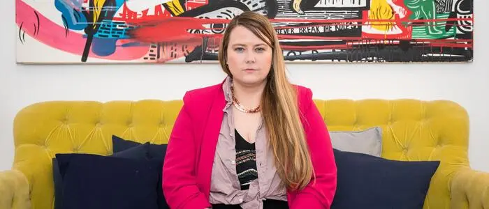 Natascha Kampusch im Jahr 2022 bei einem Kleine Zeitung Podcast-Gespräch