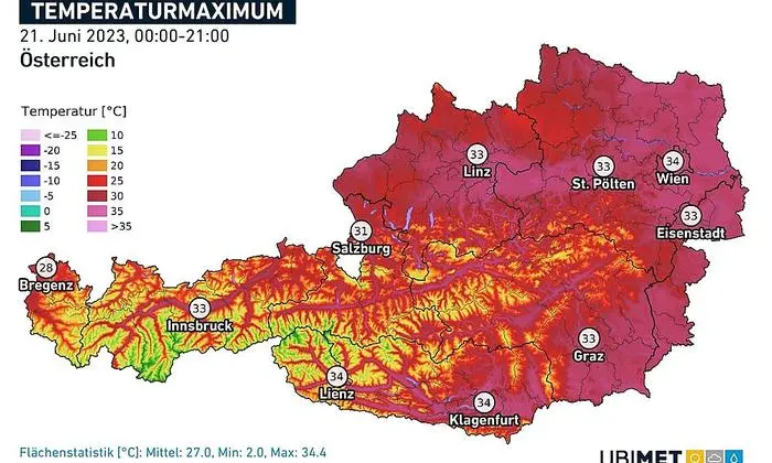 Hitze in Österreich