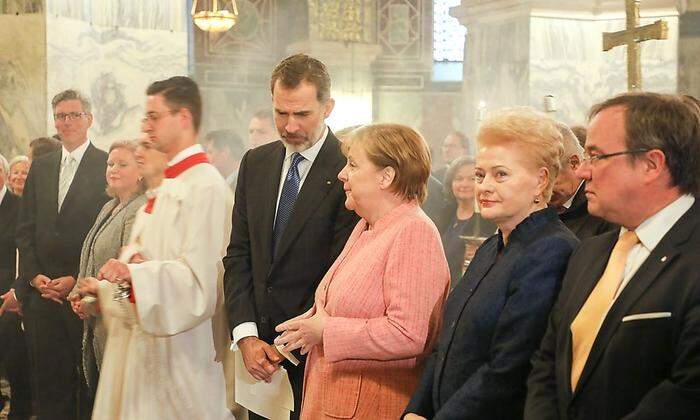 Unter den Festgästen: Spaniens König Felipe und Litauens Staatspräsidentin Dalia Grybauskaite
