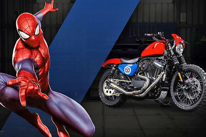 Das Bike von Spiderman zum Beispiel basiert auf der wendigen Iron 883.