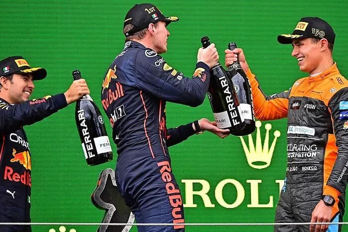 1. Max Verstappen (NED) - Red Bull Racing; 2. Sergio Perez (MEX) - Red Bull Racing; 3. Lando Norris (GBR) - McLaren
