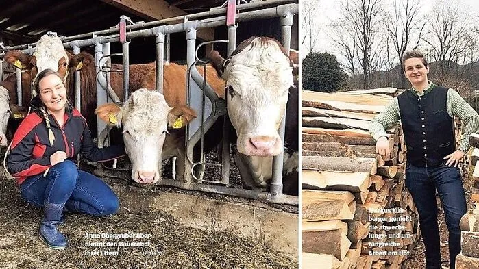 Anna Obergruber und Markus Kühberger sind schon lange in die landwirtschaftlichen Arbeiten am elterlichen Hof mit eingebunden