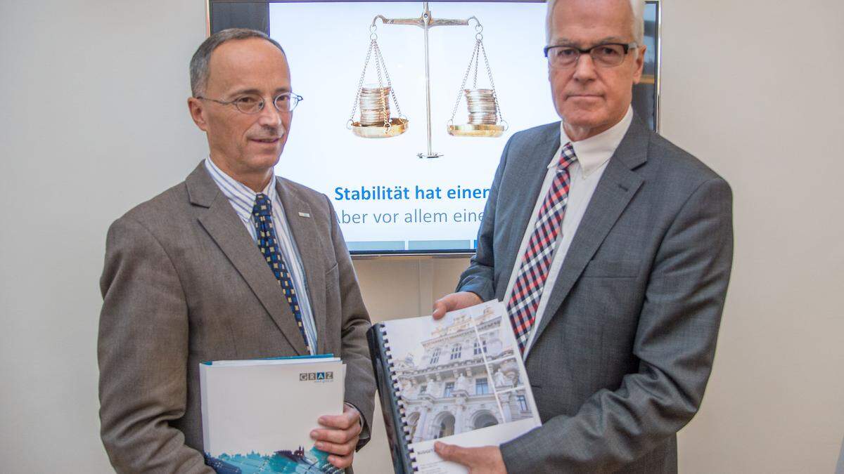 Ein Archivbild aus dem Jahr 2014: Karl Kamper und Gerhard Rüsch stellten das Budget für 2016/16 vor