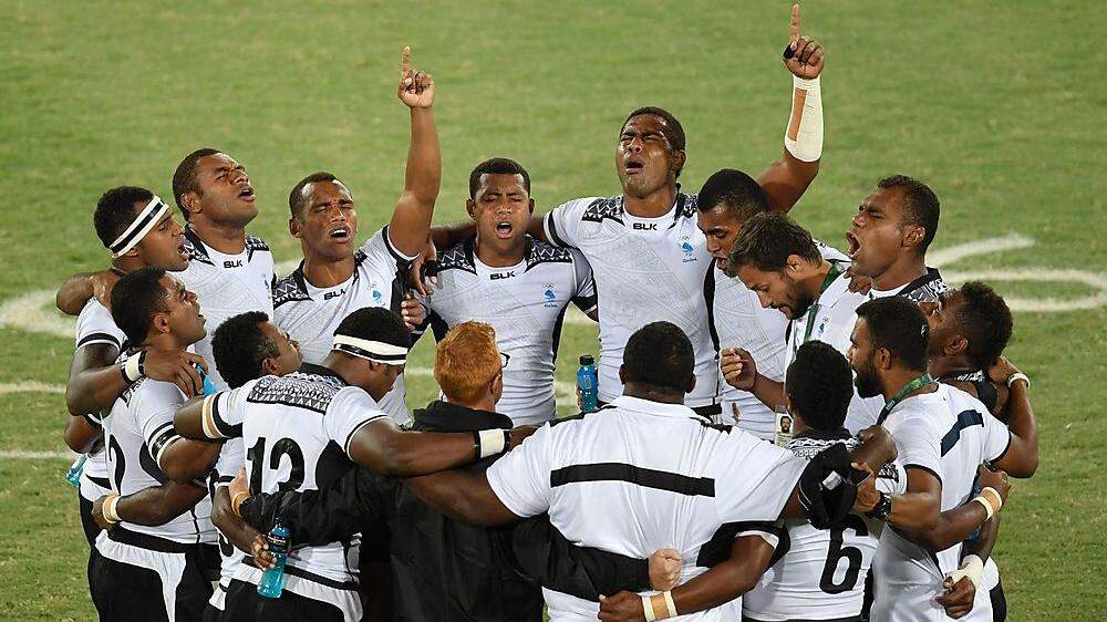 Fidschis Raugby-Team feiert Gold