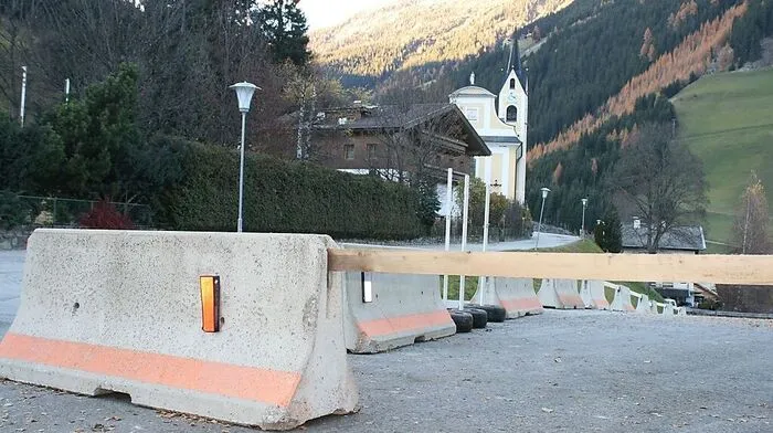 Der Parkplatz in Außervillgraten wurde gesperrt