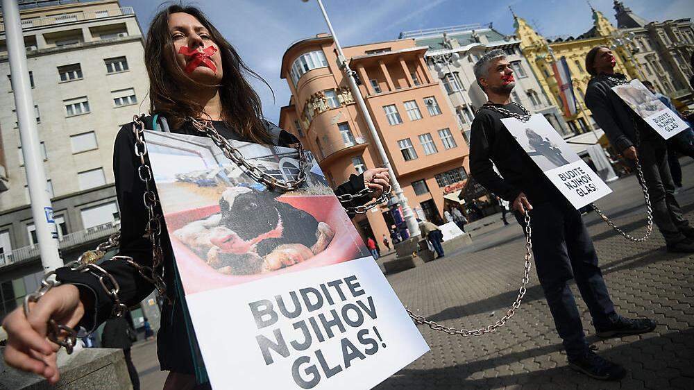 Welttierschutztag: Demonstration in Zagreb für den Schutz von Nutztieren