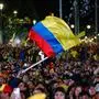 Colombia fans watch a live screening of the 2024 Copa America final football match between Argentina and Colombia, in Bogota on July 14, 2024. (Photo by Alejandro Martinez / AFP)