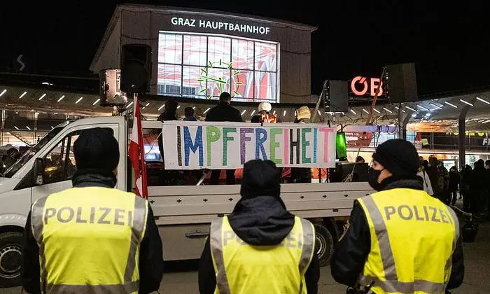 Start der Demonstration war am Grazer Hauptbahnhof