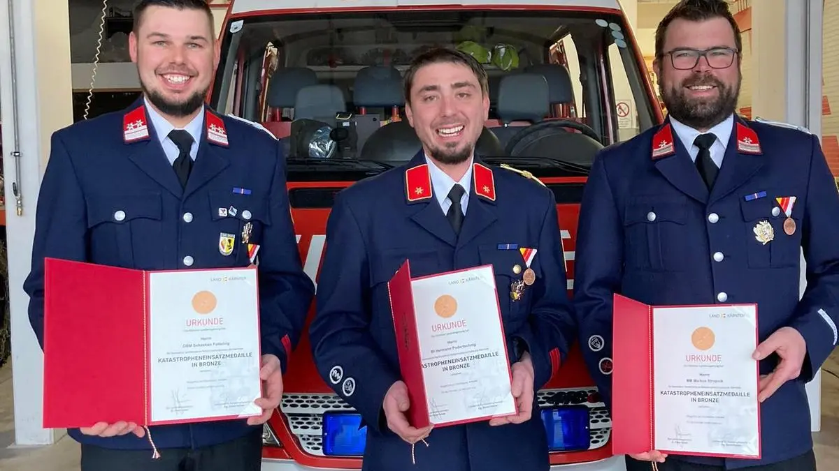 St. Georgen: Sebastian Futtelnig, Hermann Podertschnig und Markus Stropnik (von links)