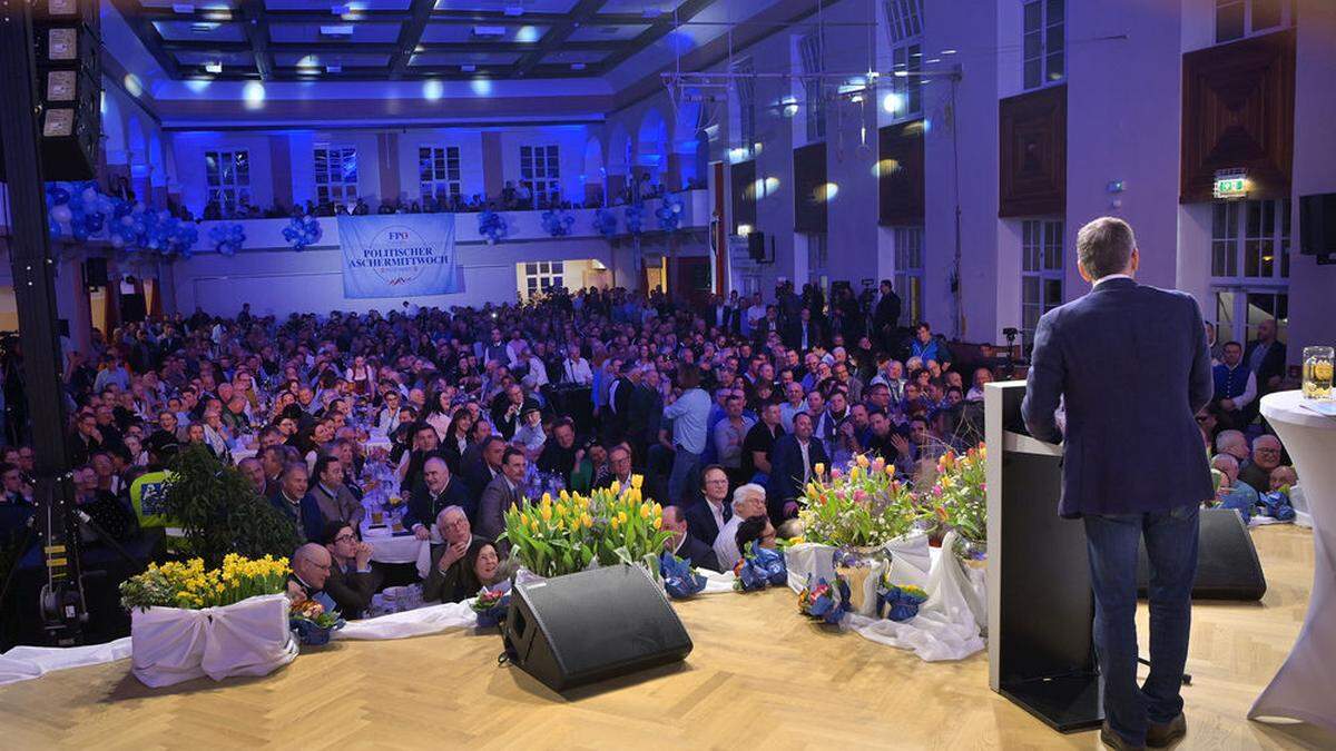FPÖ-Chef Herbert Kickl beim politischen Aschermittwoch in Ried