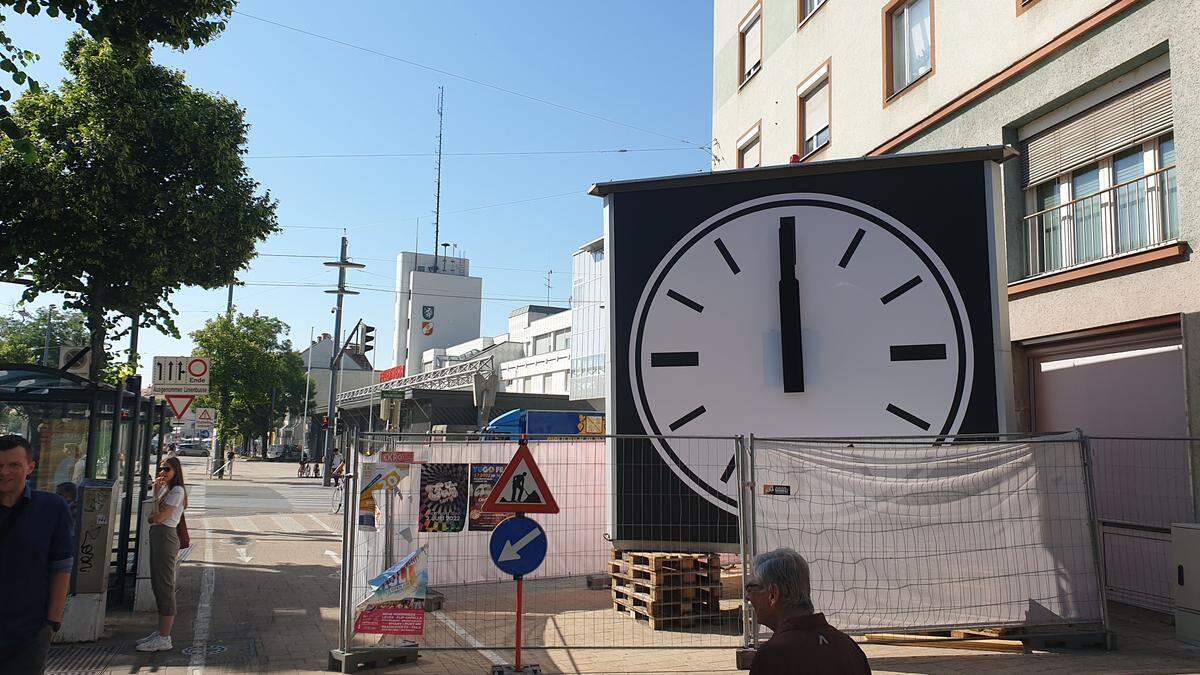 Derzeit ruht die Uhr noch auf dem Lendplatz