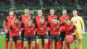 Österreichs Startformation gegen Südkorea