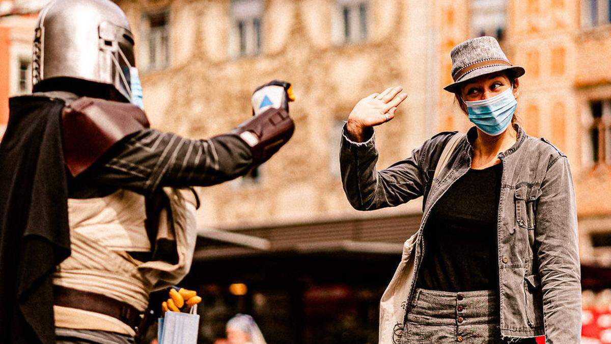 Mut zur Maske! Der Maskalorianer sorgte in Graz für Aufsehen