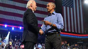 Präsident Joe Biden mit seinem Vor-Vorgänger Barack Obama