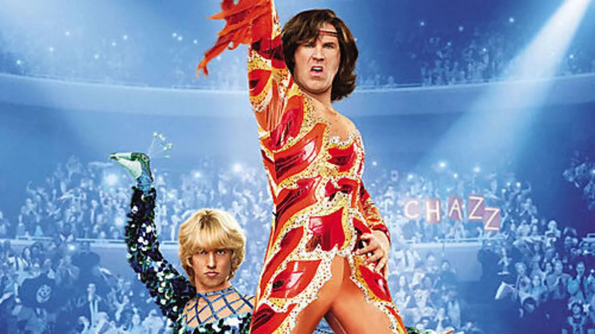 Will Ferrell (vorne) als Eistänzer in "Blades of Glory". Sein Outfit könnte fast schon als Song Contest-Kostüm durchgehen 