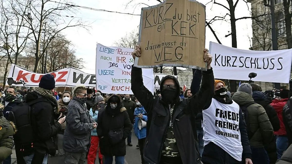 Kanzler Sebastian Kurz war das einende Feindbild der tausenden Demonstranten