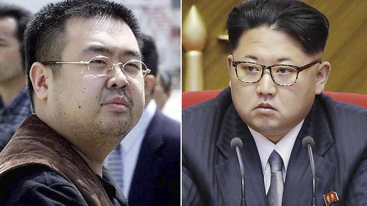 Der Exil-Halbbruder Kim Jong Nam und Nordkoreas Machthaber Kim Jong Un.