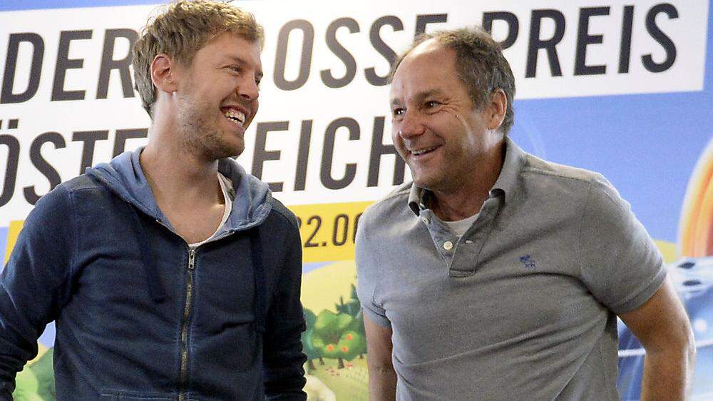 Gerhard Berger (rechts) sieht die Formel-1-Zukunft von Ex-Weltmeister Sebastian Vettel bei Racing Point